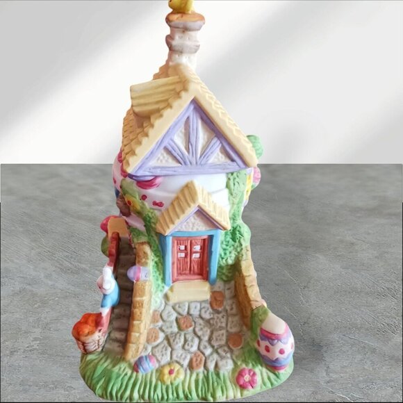 Cottontale Cottages Porcelain Bunny  Bridge House Figurine - Picture 7 of 8